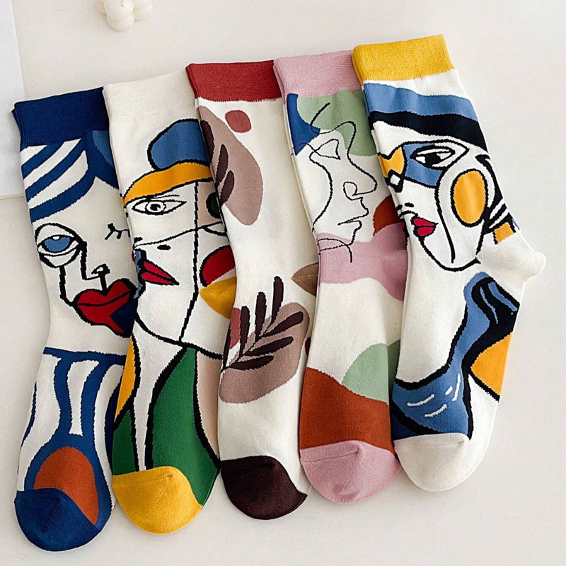 Abstract Pattern Casual Socks