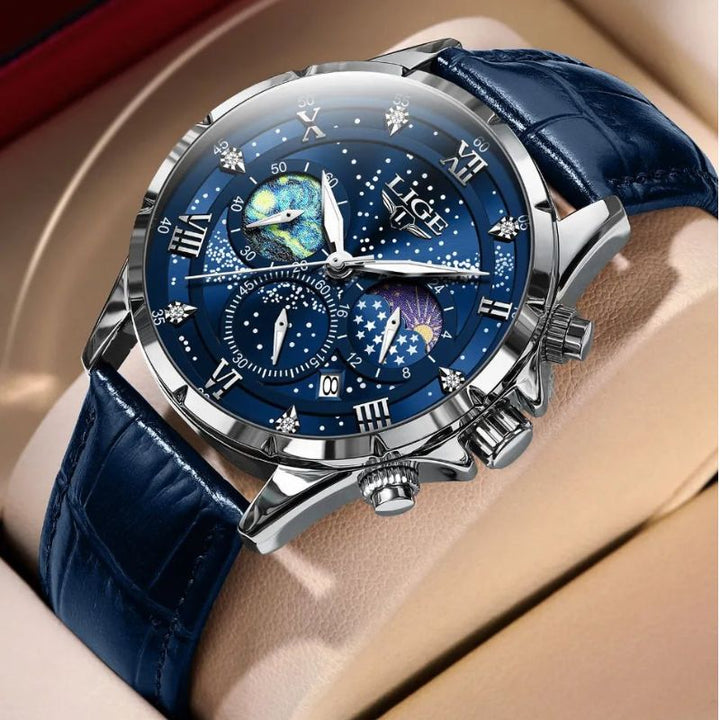 Elegante Orologio con Fase Lunare