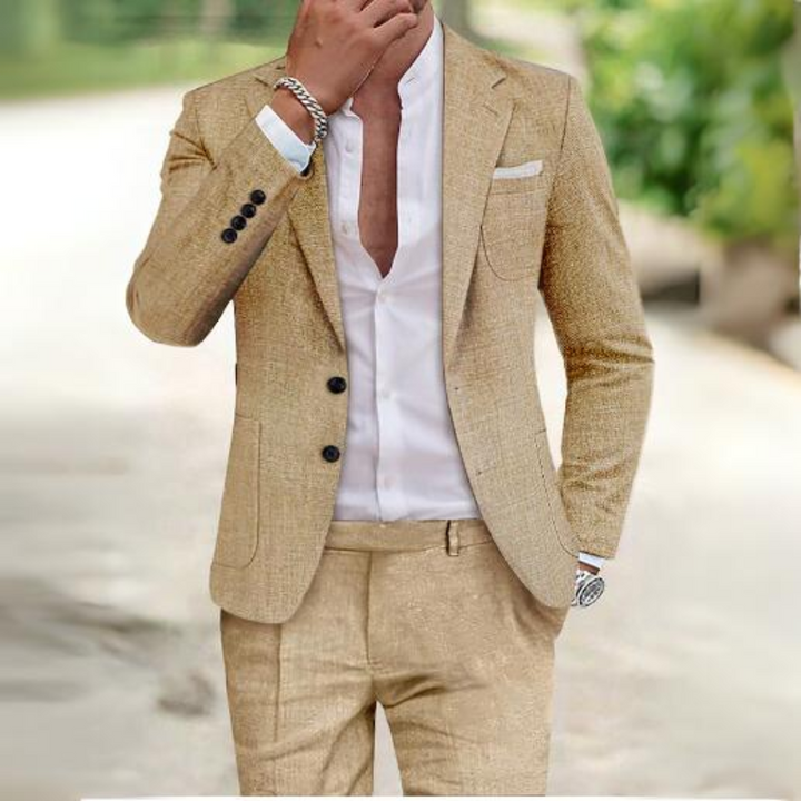 Classic Luxe – Modern Fit Linen Suit 