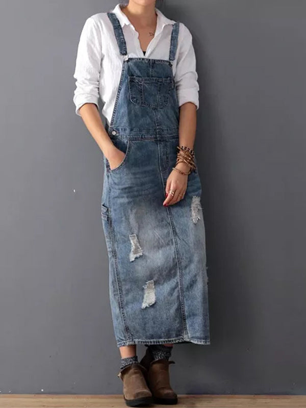 Paula - Casual Denim Long Dress