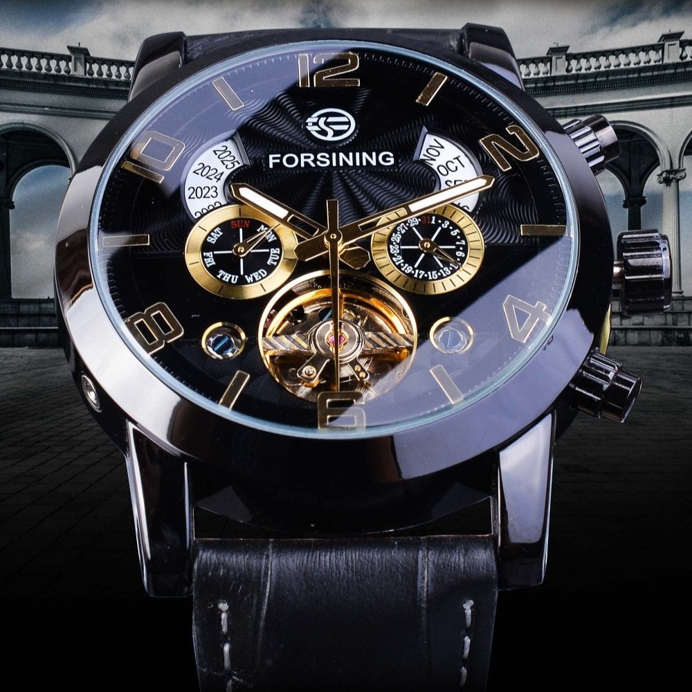 Orologio automatico meccanico di lusso con tourbillon