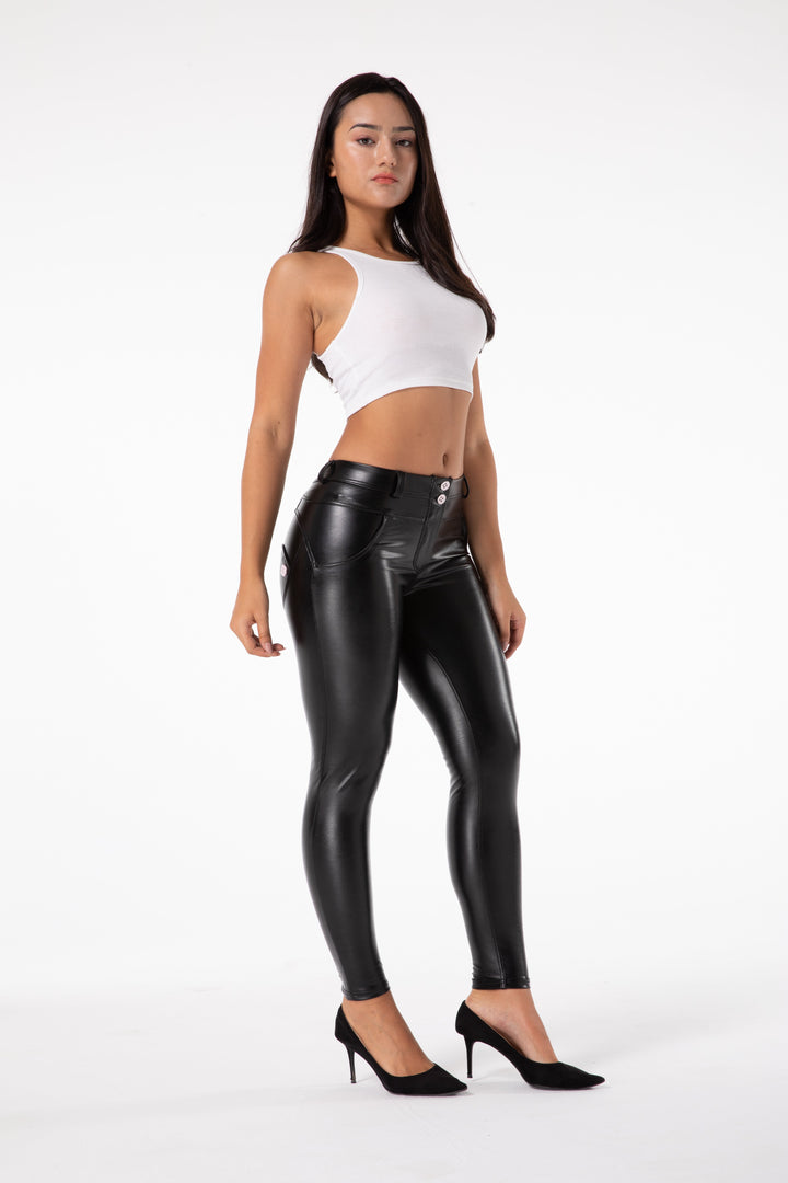 Black Faux Leather Push Up Pants – Enhance Your Butt