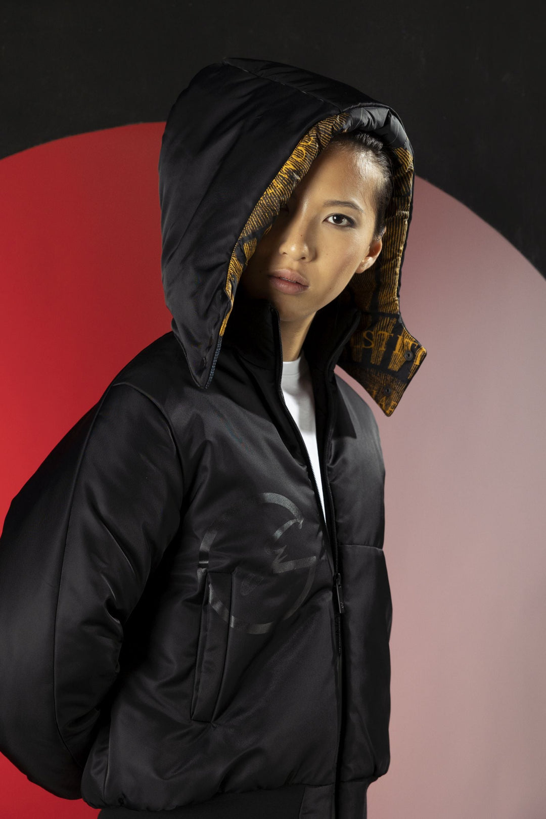 Demano™ Bomber with Hood in Technical Fabric