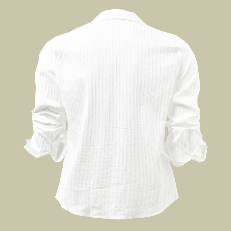 Camicia da uomo a maniche lunghe a righe con colletto in tinta unita 94598700Z