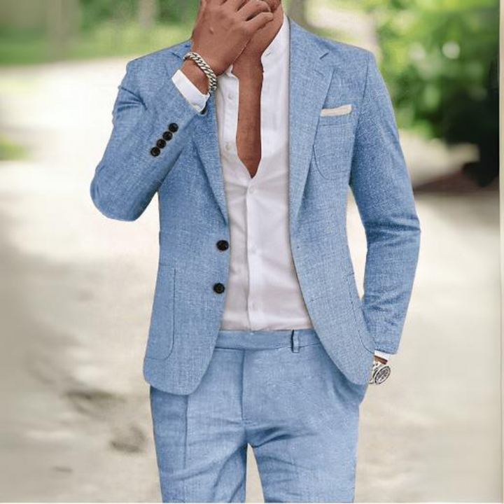 Classic Luxe – Modern Fit Linen Suit 