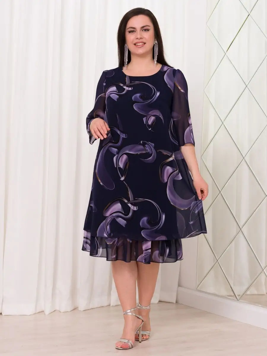 Evelyn™ | Vestito Chiffon Midnight Swirl