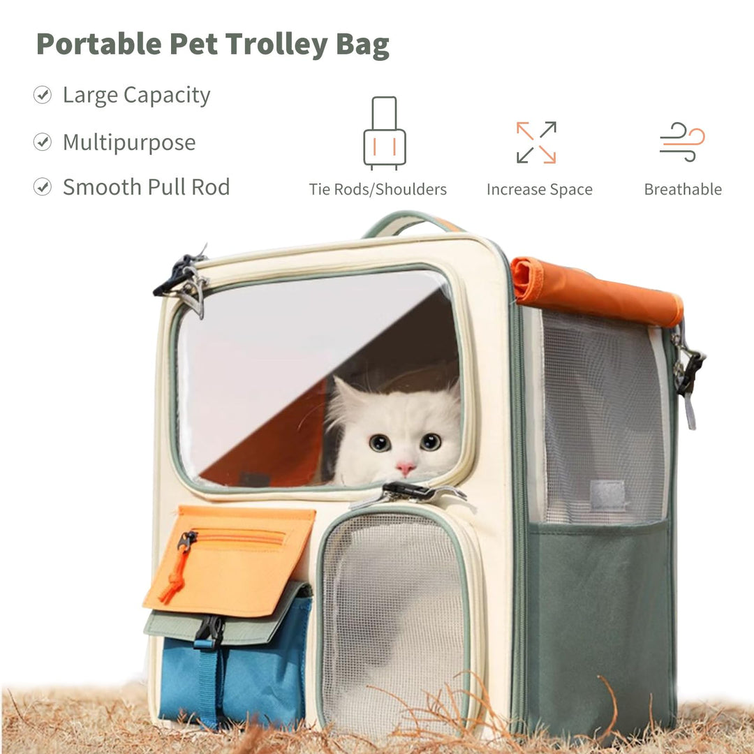 Borsa da Trasporto per Animali Pieghevole e Rimovibile con Carrello