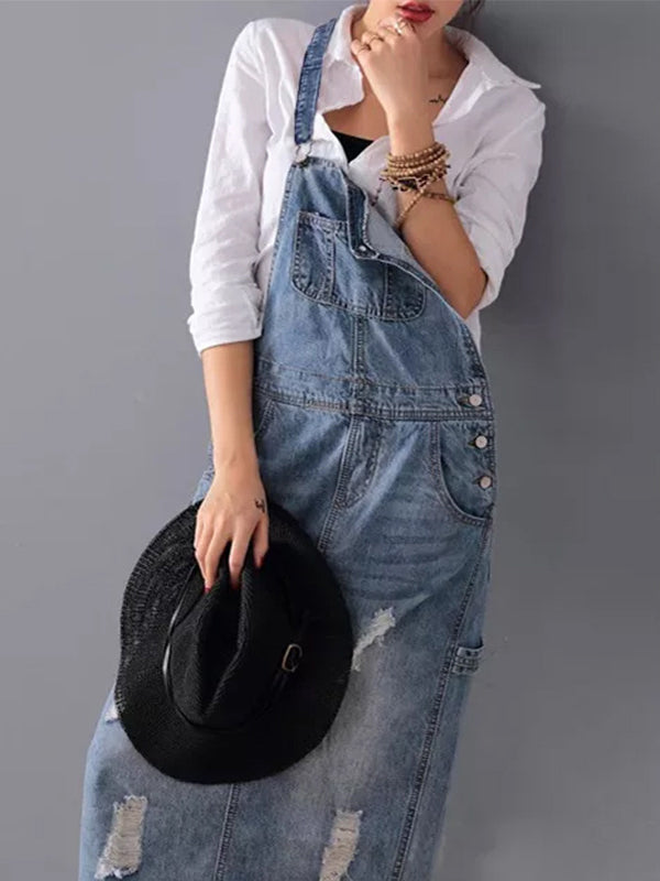 Paula - Casual Denim Long Dress