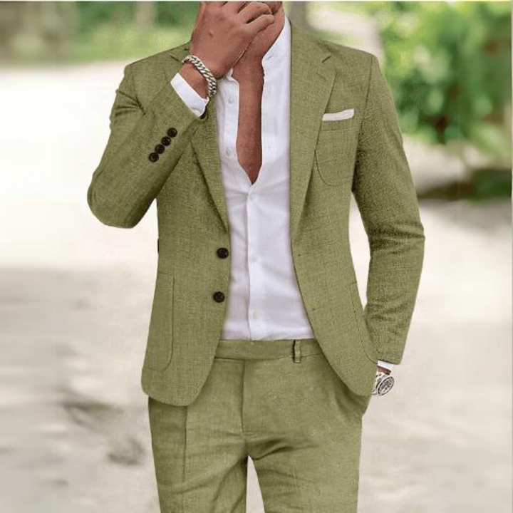 Classic Luxe – Modern Fit Linen Suit 