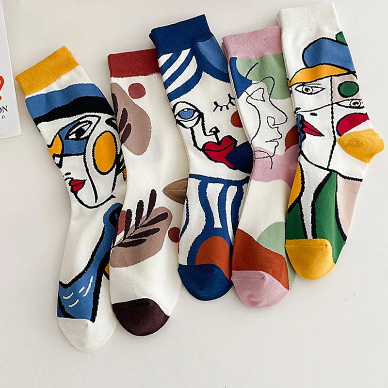 Abstract Pattern Casual Socks