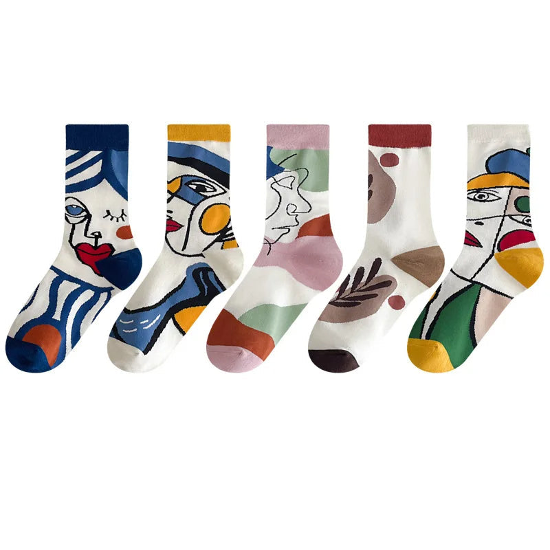 Abstract Pattern Casual Socks