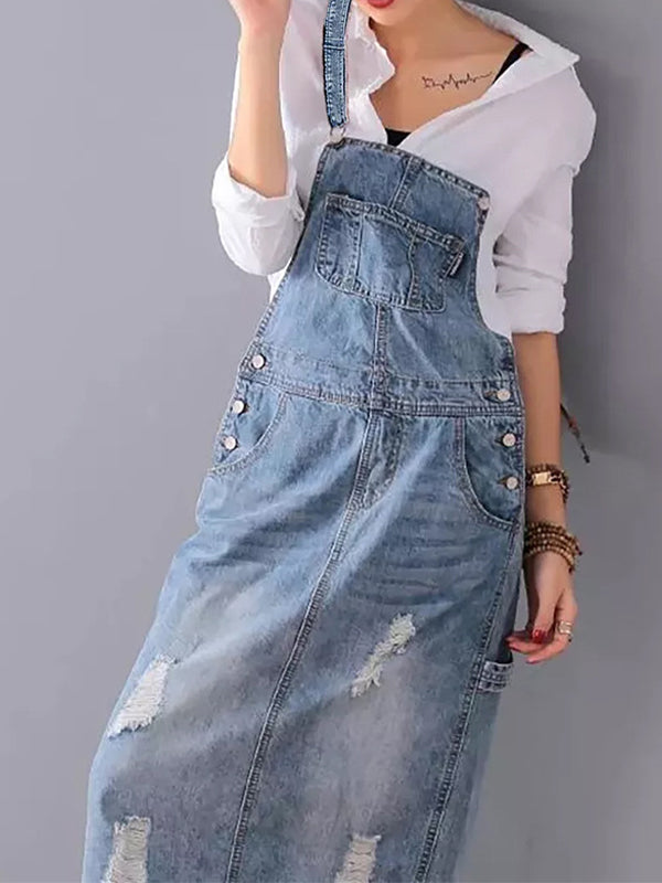 Paula - Casual Denim Long Dress