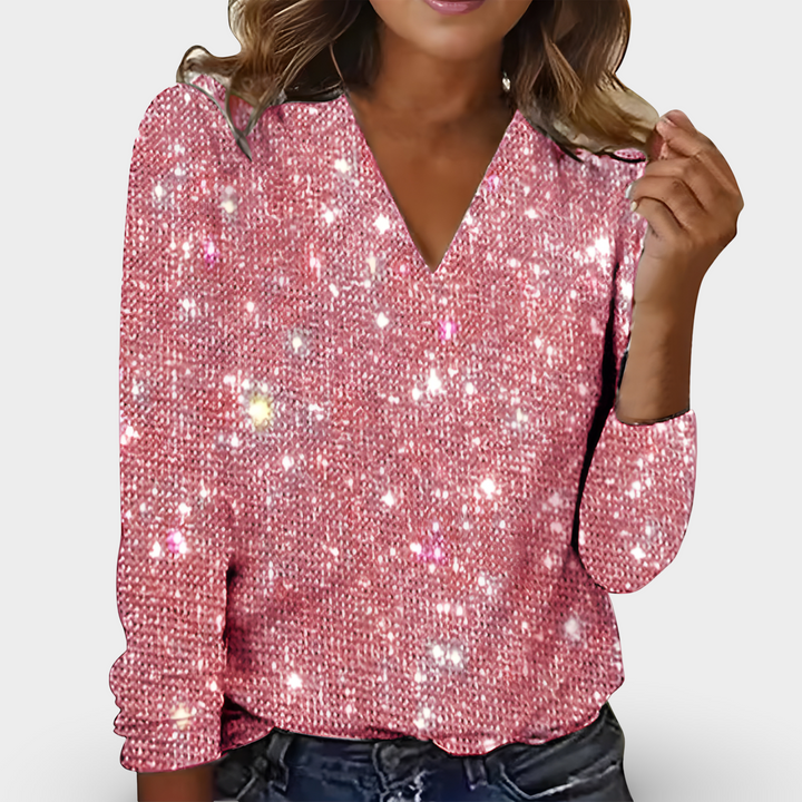 Demano™ | Women's Sequin V-Neck Top 