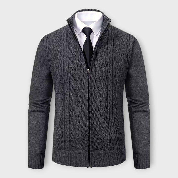 Liam - Elegant Cashmere Lined Knit Jacket for Men