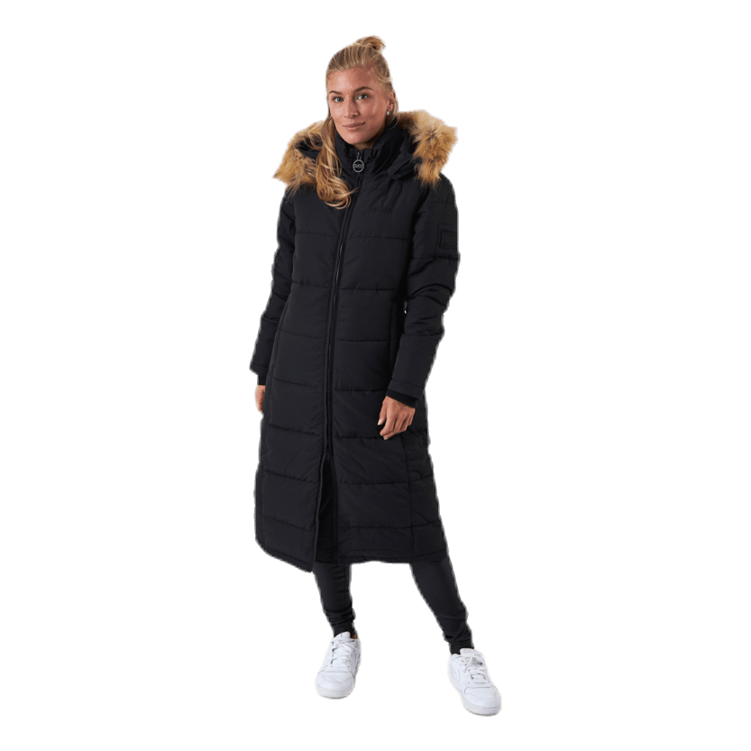 Parka Lungo Slim Imbottito Nero