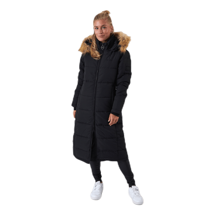 Parka Lungo Slim Imbottito Nero