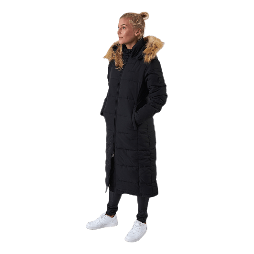 Parka Lungo Slim Imbottito Nero