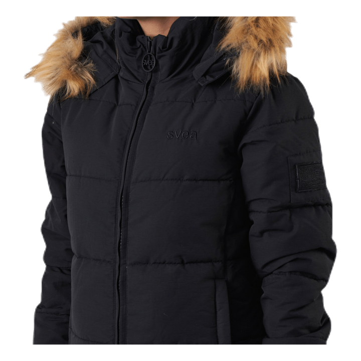 Parka Lungo Slim Imbottito Nero