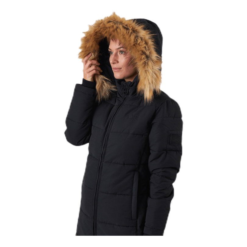 Parka Lungo Slim Imbottito Nero