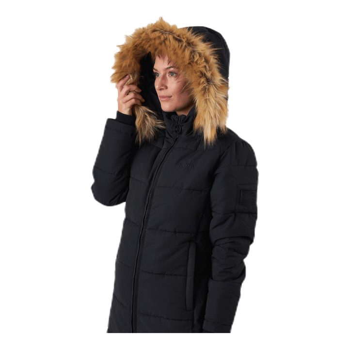 Parka Lungo Slim Imbottito Nero