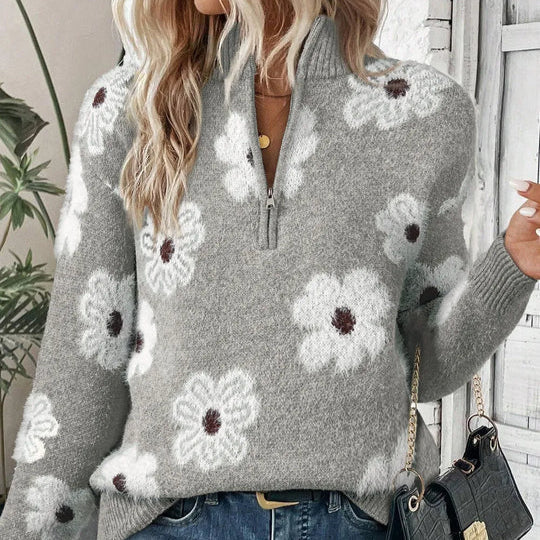 BLOOM | Pullover con Mezzo Zip