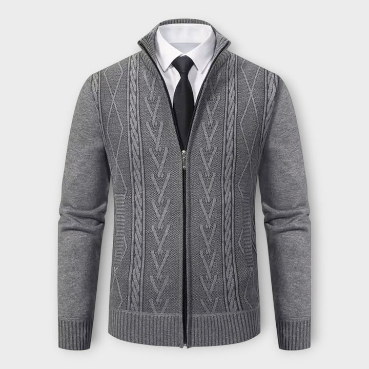 Liam - Elegant Cashmere Lined Knit Jacket for Men