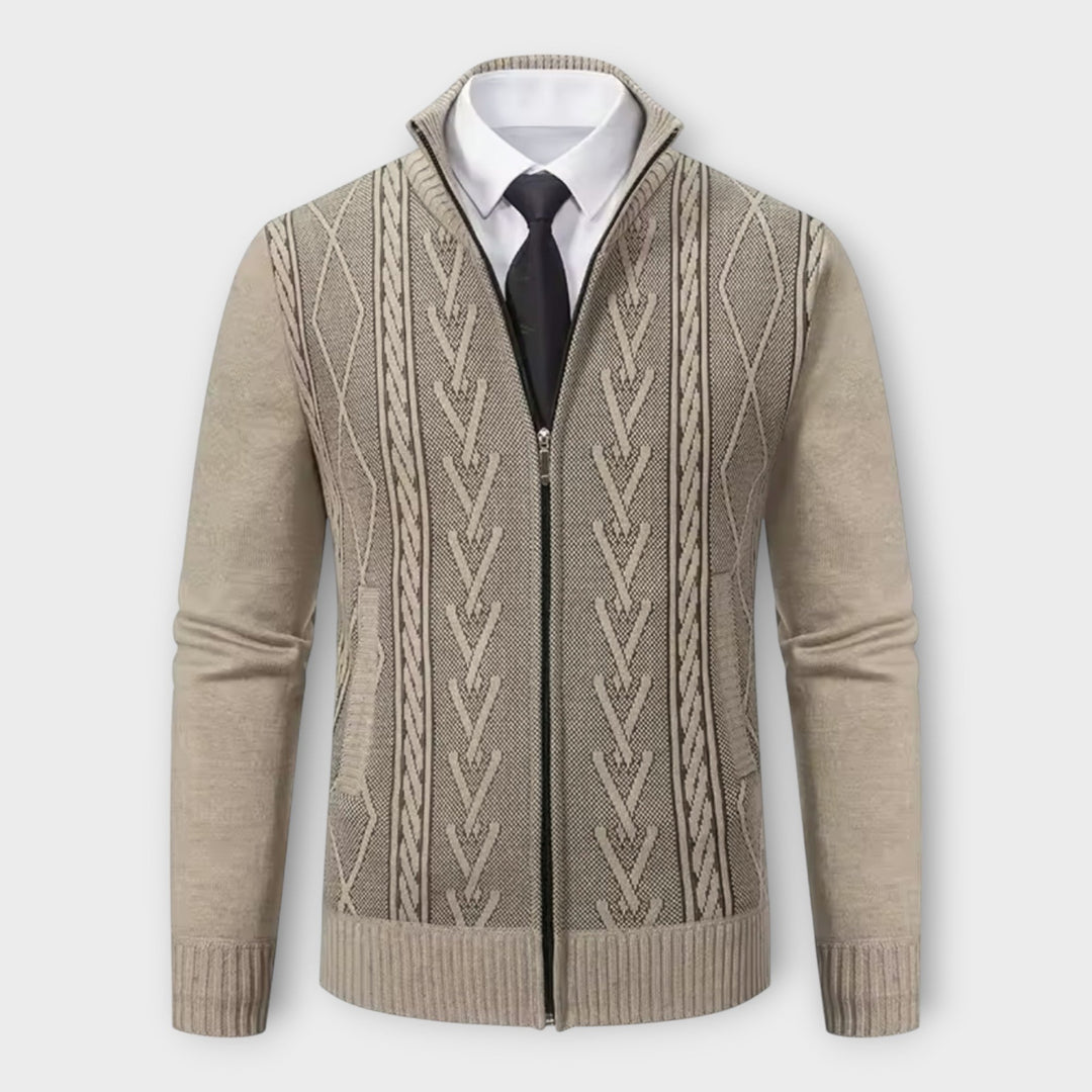 Liam - Elegant Cashmere Lined Knit Jacket for Men