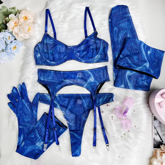 Demano™ | 5 Piece Tie Dye Lingerie Set