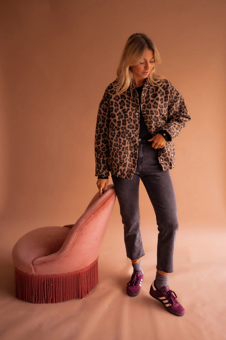 Marie | Giacca bomber con motivo leopardato