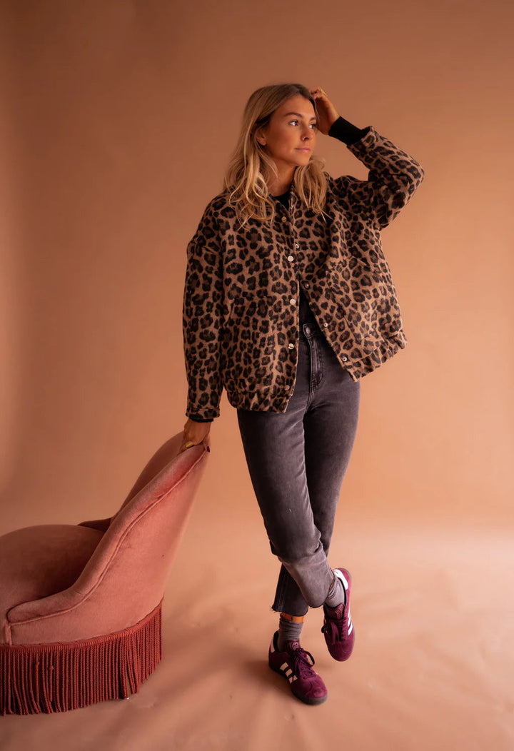 Marie | Giacca bomber con motivo leopardato