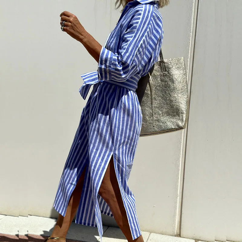 ELLE - STRIPED SHIRT DRESS 