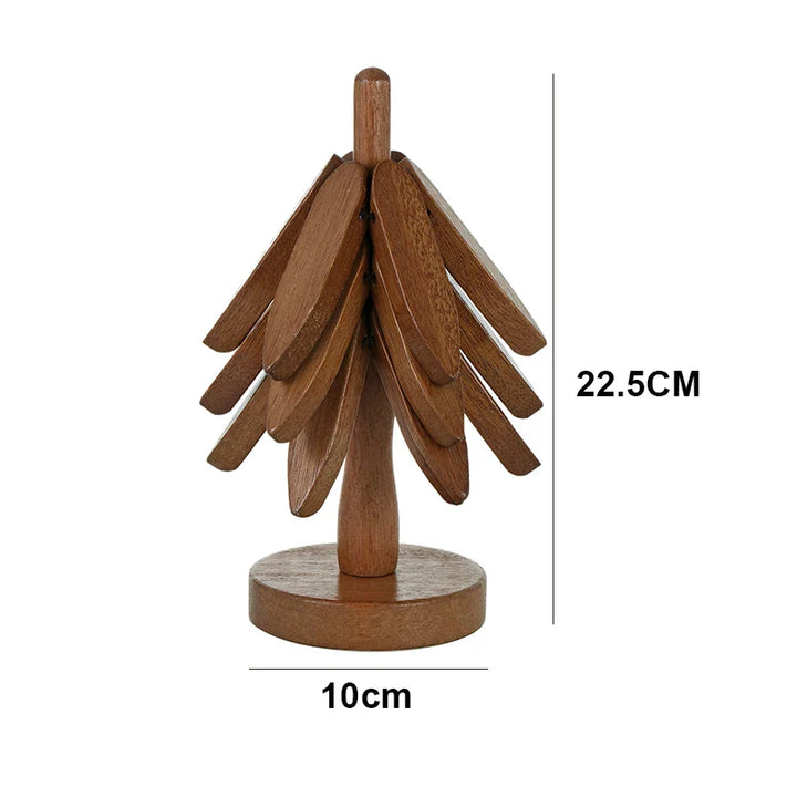 Set di Sottobicchieri in Legno a Forma di Albero