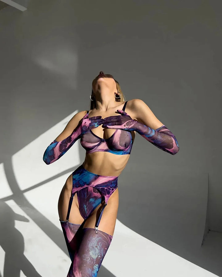 Demano™ | 5 Piece Tie Dye Lingerie Set