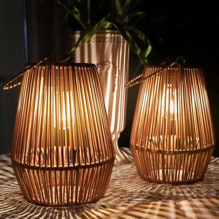 Lantern Solar in Rattan