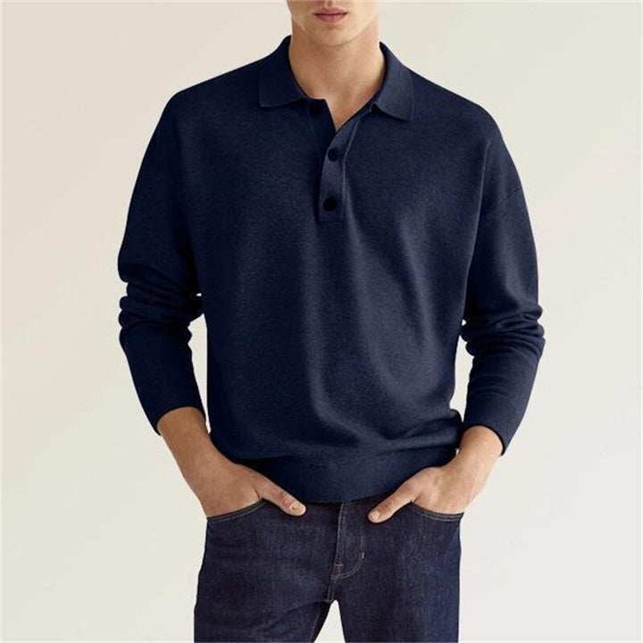 Demano™ - Polo Uomo a Maniche Lunghe Casual con Bottoni