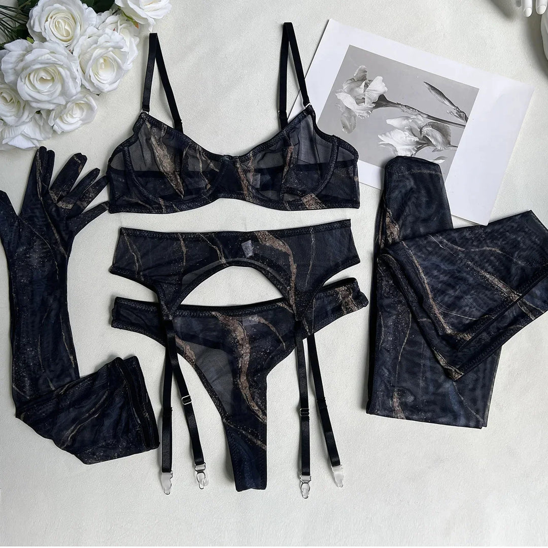 Demano™ | 5 Piece Tie Dye Lingerie Set