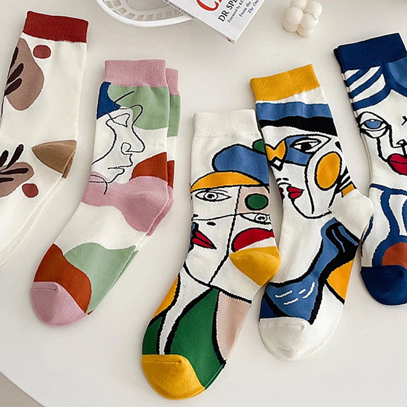 Abstract Pattern Casual Socks