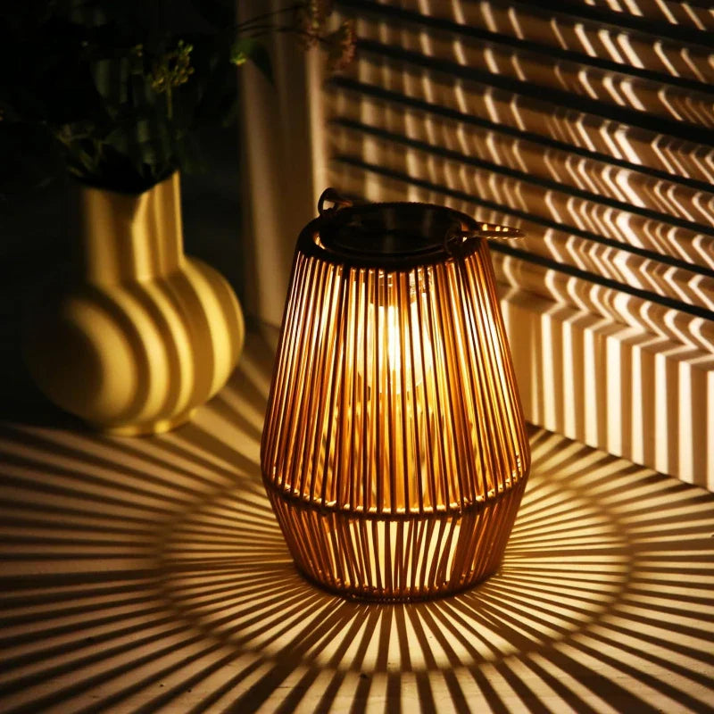 Lantern Solar in Rattan