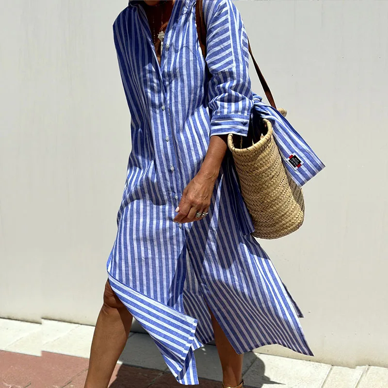 ELLE - STRIPED SHIRT DRESS 