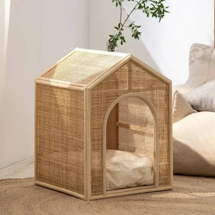 Casa per Animali in Rattan di Lusso