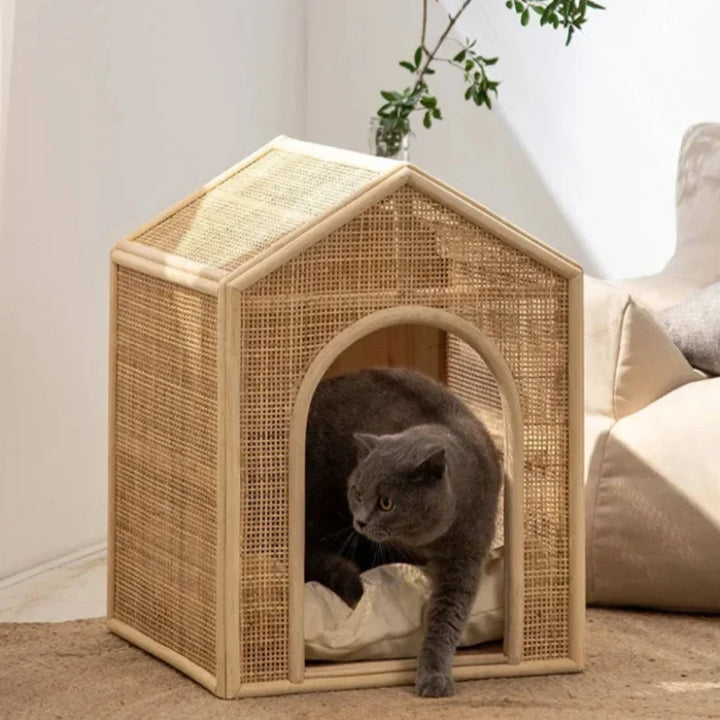 Casa per Animali in Rattan di Lusso