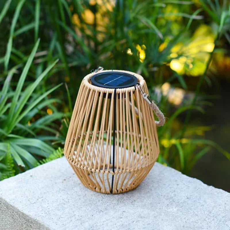 Lantern Solar in Rattan