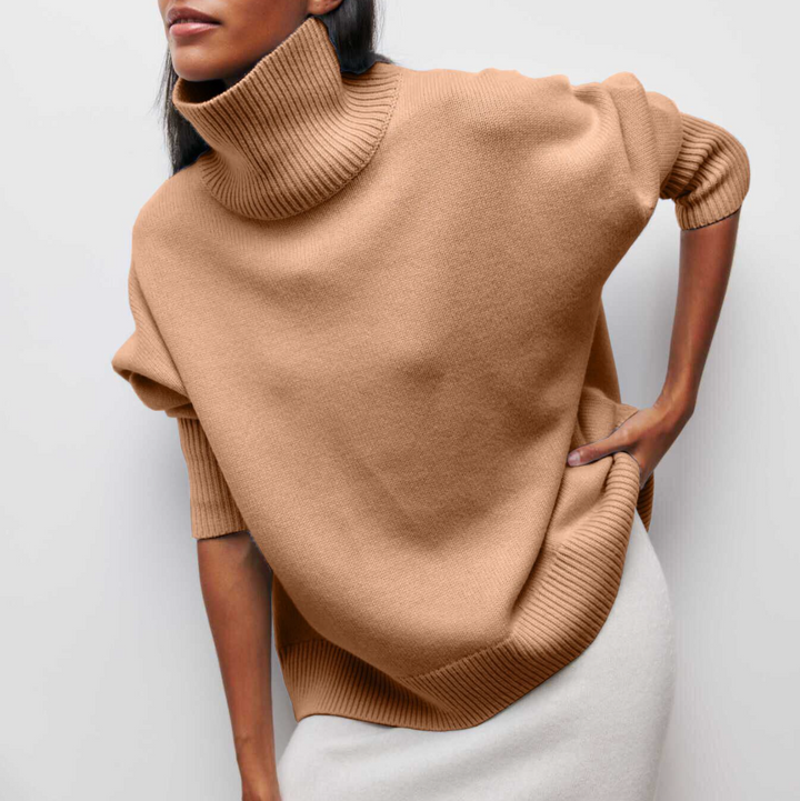 Amelia | Elegante Pullover a Collo Alto in Maglia