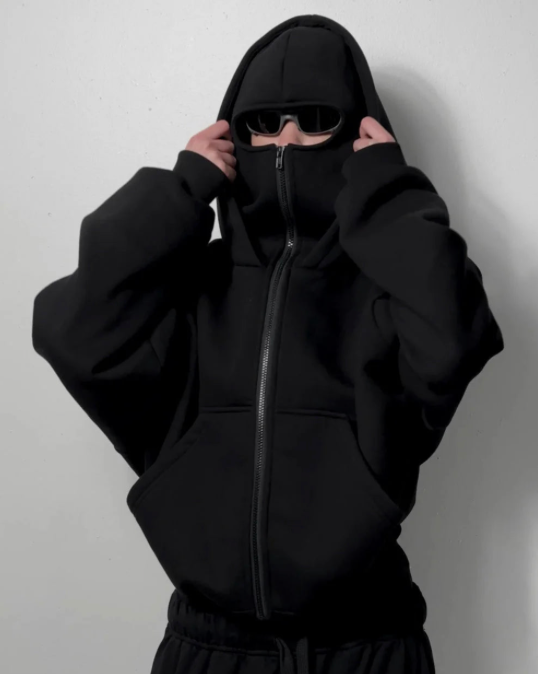 Felpa con Zip e Balaclava