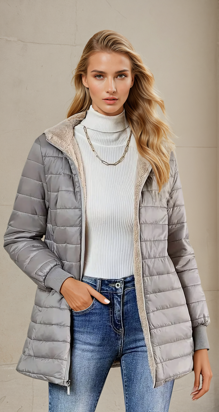 Zara Women's Quilted Long Jacket