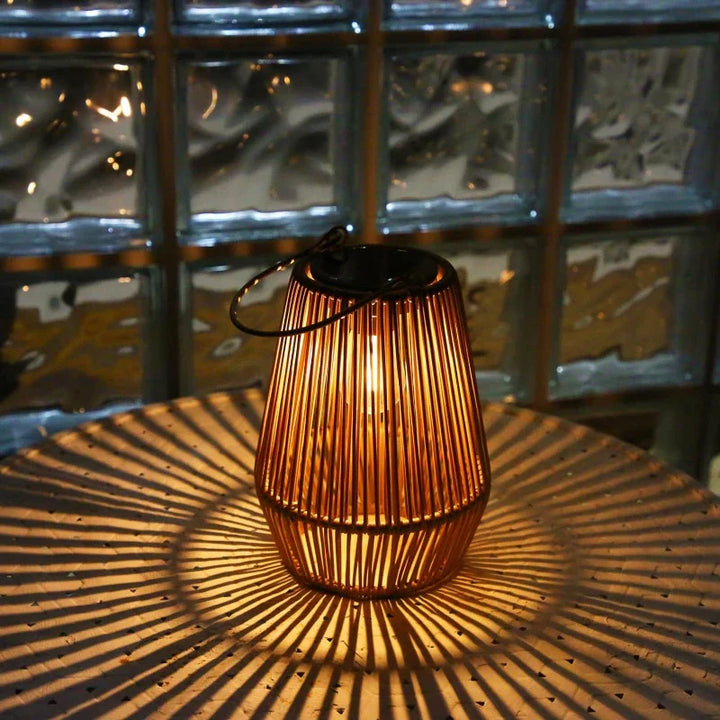 Lantern Solar in Rattan