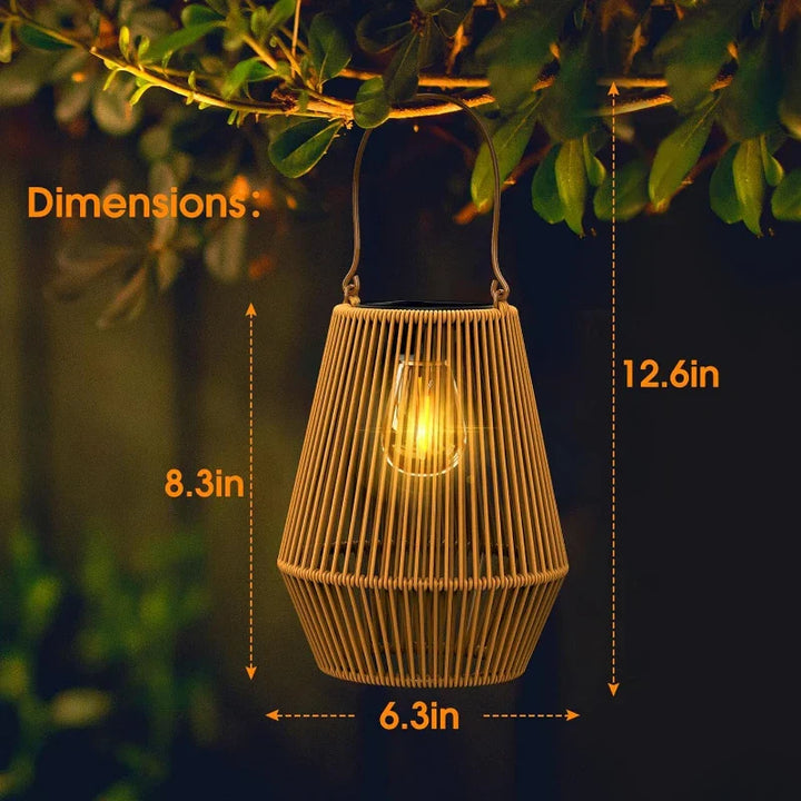 Lantern Solar in Rattan