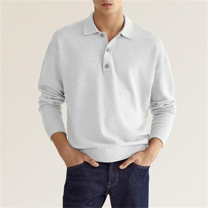 Demano™ - Polo Uomo a Maniche Lunghe Casual con Bottoni