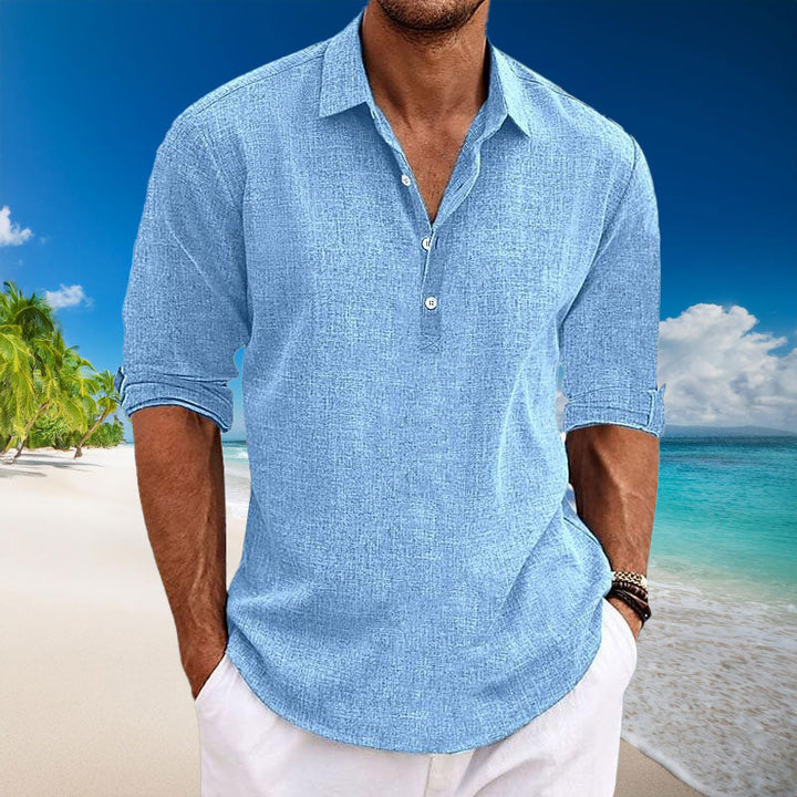 Tyler™ | Camicia Casual in Lino a Maniche Lunghe