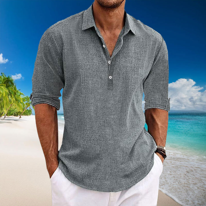 Tyler™ | Camicia Casual in Lino a Maniche Lunghe